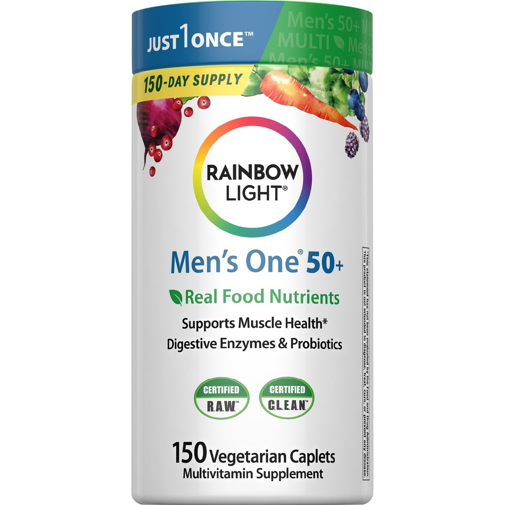 Rainbow Light Multivitamin for Men 50+, Vitamin 150 Count (Pack of 1), Green