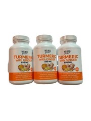 3x Wellness Garden Turmeric Ginger 90 Caps Per Bottle Exp 10/2028