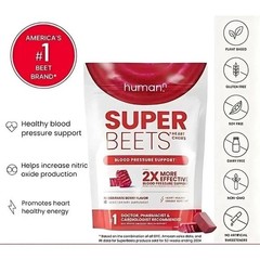 2 Pack Superbeets Heart Chews, Nitric Oxide & Blood Pressure Support, 60 Count
