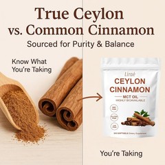 Highly Bioavailable Ceylon Cinnamon Softgels with MCT Oil – 300 Easy to Swallow