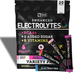 Enhanced Electrolyte Powder Stick Packs (Variety Pack – 20 Packets) Sugar Free +