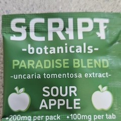 SCRIPT botanicals Uncaria tomentosa Extract Tablets 100mg 2ct Sour Apple