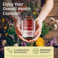 HERBAMAMA Beet Root Extract 21:1 – 1300Mg per Serving – Vegan, Non-Gmo