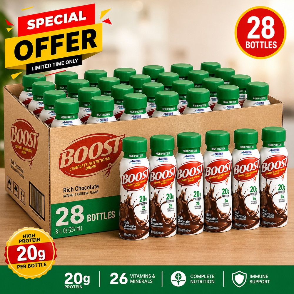 Boost High Protein Nutritional Drink Rich Chocolate 8 fl oz 28 Bottles 20g