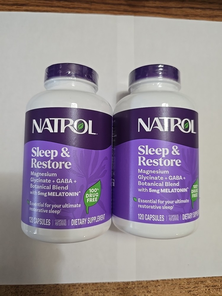 2 Bottles(240 capsules )Natrol Sleep&restore Exp7/2027