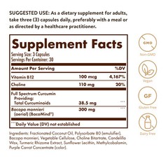 Solgar Full Spectrum Curcumin Brain Works 90 Licaps