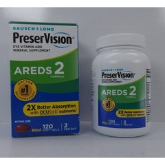 Bausch + Lomb PreserVision AREDS 2 Eye Vitamin 120 Mini Soft Gels Exp 06/2027