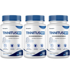 Tinnitus 911 Ear Support Supplement Hearing Health Ringing Balance (3 Bottles)