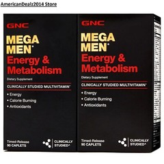 GNC Mega Men Energy & Metabolism Antioxidant Multivitamins 180 ct FREE SHIPPING