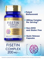 Fisetin Complex | 200mg | 90 Capsules | Non-GMO & Gluten Free | by Carlyle