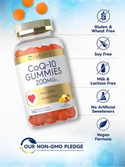 CoQ10 Gummies 200 mg | 140 Count | Mango Pineapple Flavor | Vegan | by Carlyle