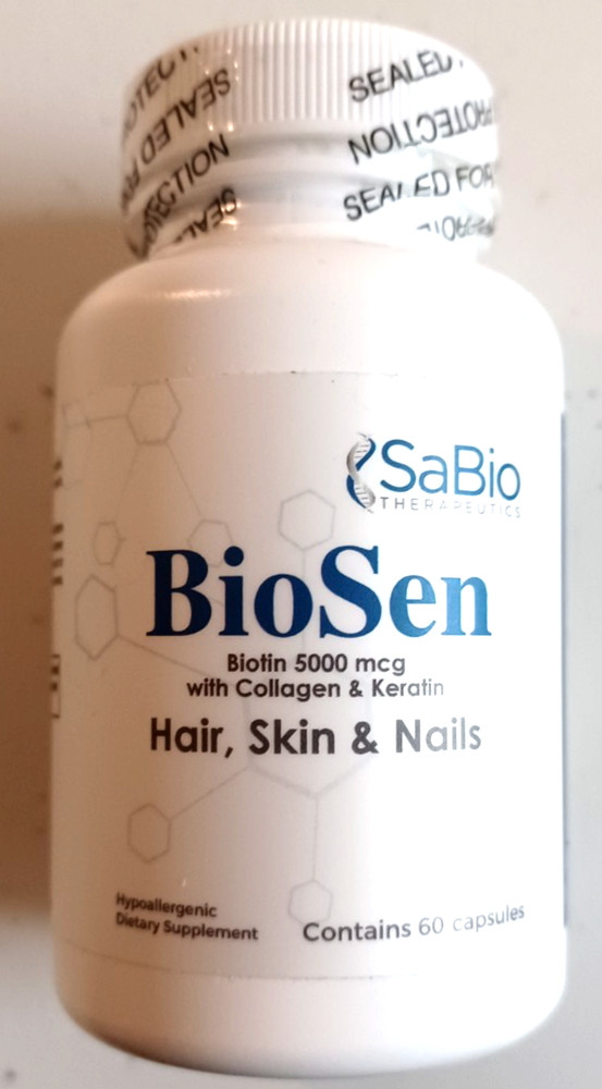 BIOSEN 60 CAPSULES BIOTIN 5000 MCG WITH COLLAGEN AND KERTIN HAIR, SKIN, NAILS