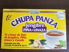 TEA CHUPA PANZA GINGER PINNEAPPLE & FLAXSEED GN VIDA 30 TEA BAGS ORIGINAL 08/28