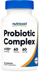 Nutricost Probiotic Complex ( 1 Billion CFU) 60 Capsules – Gluten-Free, Non-GMO