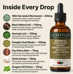 LUMVELLE Wild Harvested Wormwood Herbal Liquid Botanical Supplement Drops