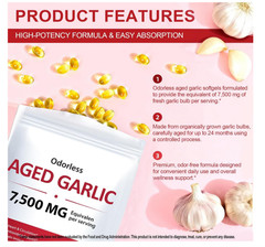 Aged Garlic Extract Odorless 300 Softgels Cardiovascular Immune Support Wellness