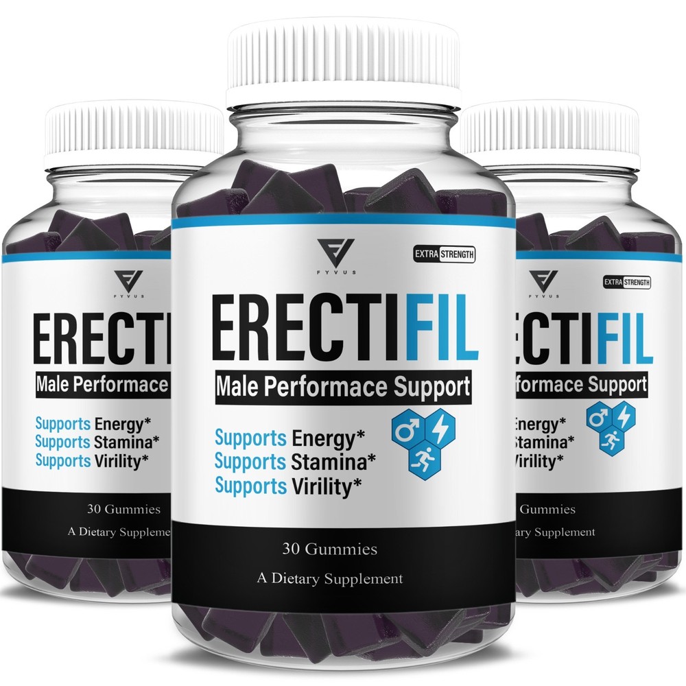 (3 Pack) Erectifil Male Performance Gummies, Erec Tifil Support (90 Gummies)