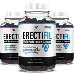 (3 Pack) Erectifil Male Performance Gummies, Erec Tifil Support (90 Gummies)