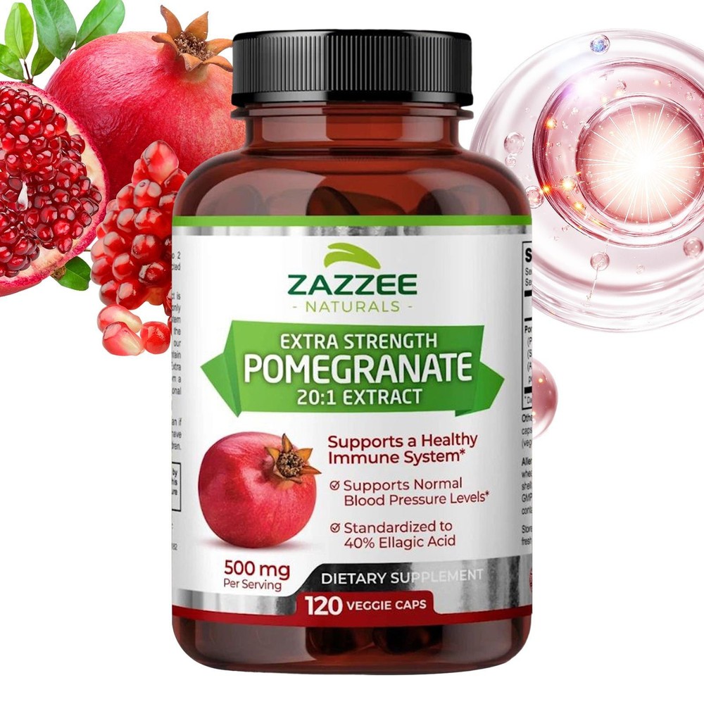 Strength Pomegranate Extra 20:1 Extract 40% Ellagic Acid500mg 120 Vegan Capsules