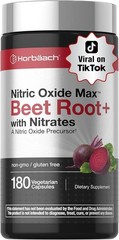 Nitric Oxide Beet Root Capsules | With Nitrates | 180 Count | by Horbaach