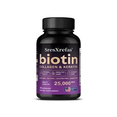 Biotin Collagen Keratin-Hair Skin Nails Health,Strong Non-Gmo 30/60/120 Capsules