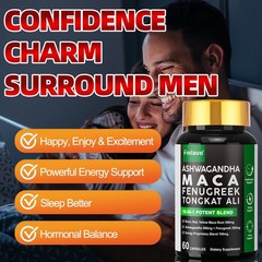 2 Pack Maca Root Capsules -Maca Root Ashwagandha Fenugreek Ginseng L-Arginine US