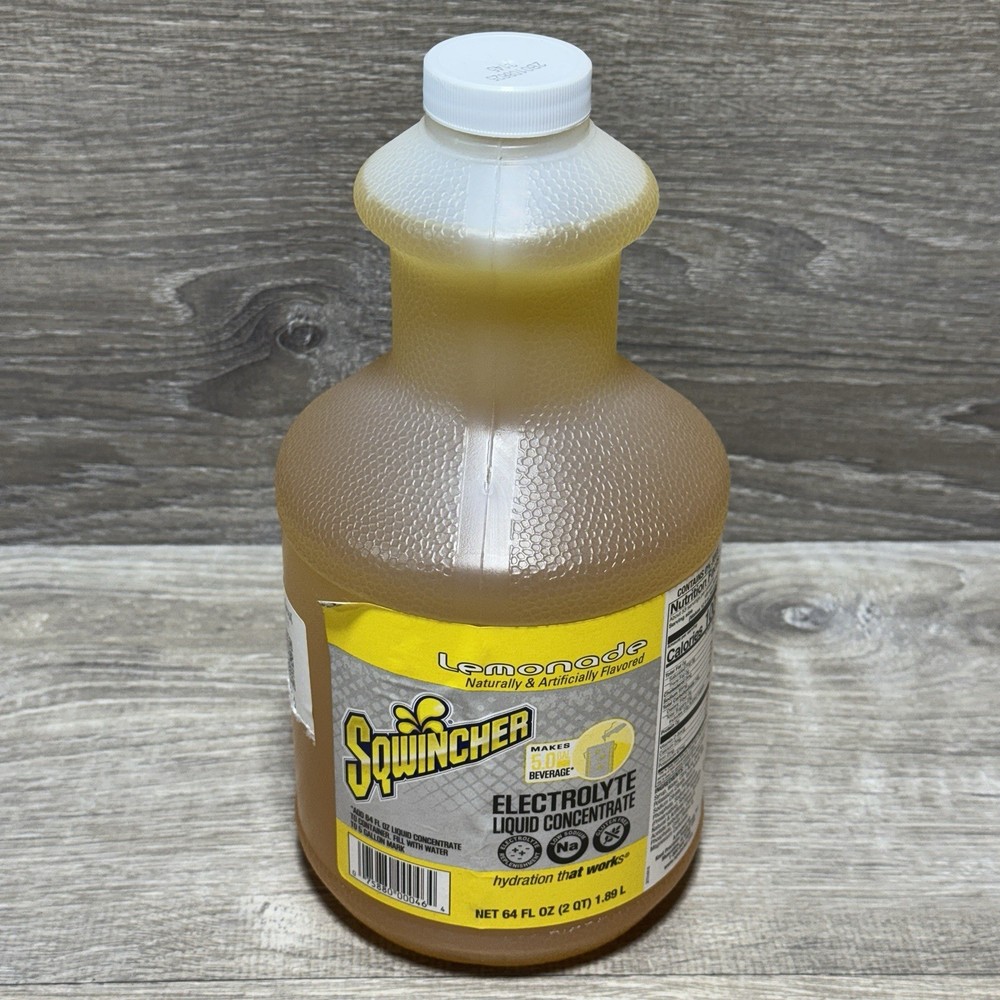 Sqwincher Sports Drink Liquid Concentrate 64 Oz., Lemonade Electrolyte Hydration