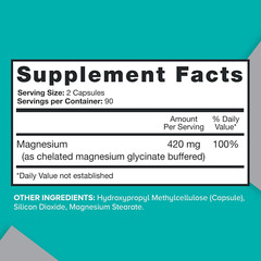 Qunol Magnesium Capsules 420mg, 100% DV, High Absorption Magnesium Supplement, E