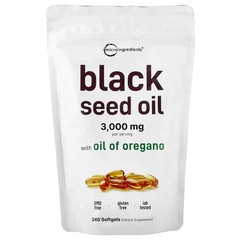 2 X Micro Ingredients, Black Seed Oil With Oil of Oregano, 240 Softgels