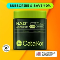 Cata-Kor NAD+ Advanced Liposomal NAD+ + Trans-Resveratrol 500mg Capsules 60 Ct