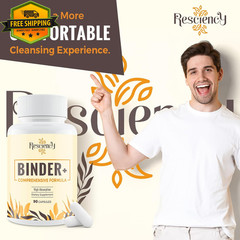 Detox Binder Supplement with Activated Charcoal & Clay – 180 Vegan Capsules