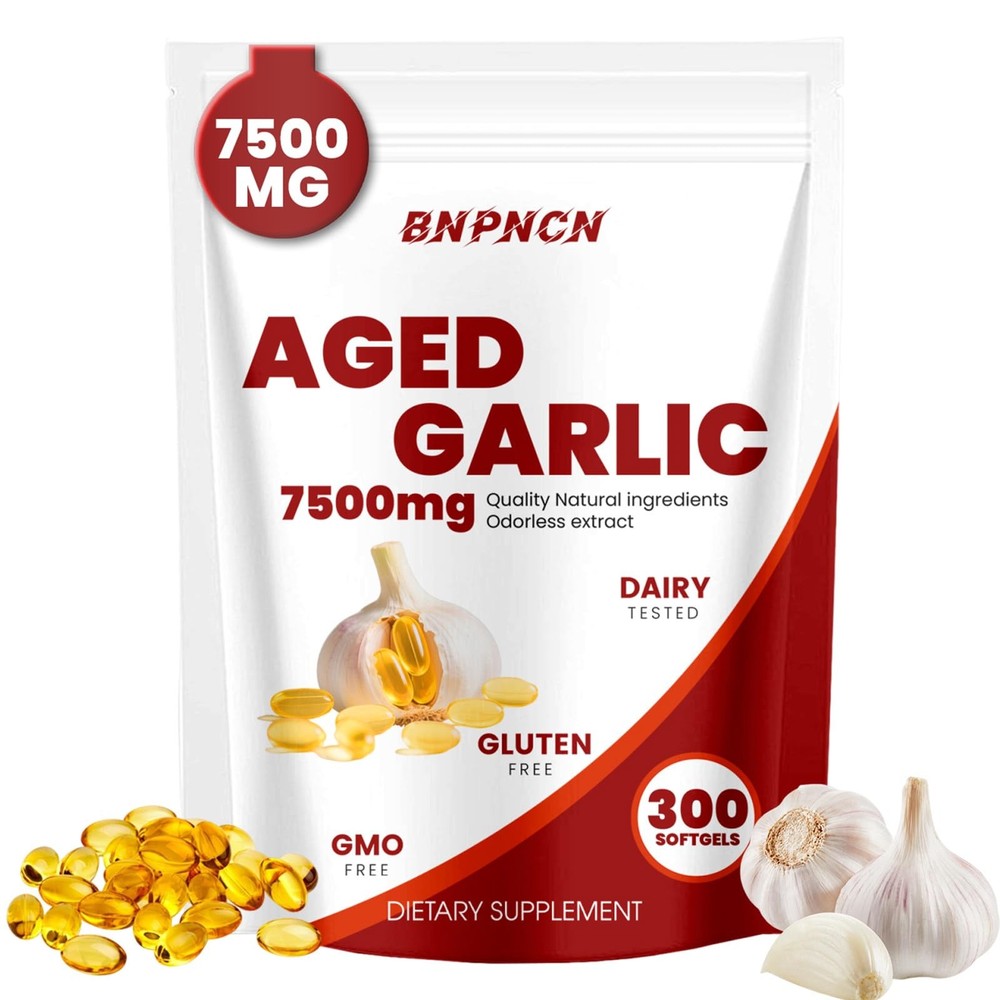 BnPnCn Aged Garlic Extract odorless 7500mg,Non-GMO, 1 Count (Pack of 1)