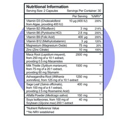 Bettervits 1-3PacK Menopause With & Root Complex 60 Capsules Maca Milk Thistle,