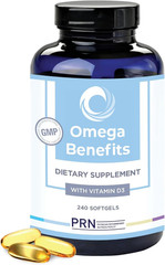 PRN Omega 3 Supplement – 240 Softgels, 60-Day Supply – Fish Oil Omega 3 Suppleme