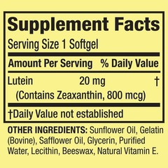 Spring Valley Lutein with Zeaxanthin Softgels 20 mg 90 Count