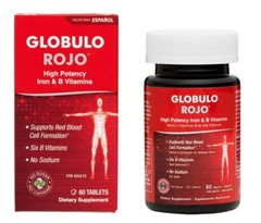 Globulo Rojo Multivitamin w/ High Potency Vitamin C & Zinc, 60 Tablets, 4/ 2025