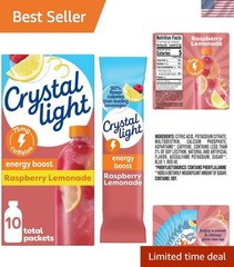 Healthy Raspberry Lemonade Energy Mix – 10 Low-Cal Packets for Afternoon Slumps