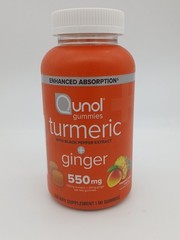 Qunol Turmeric and Ginger w/ Black Pepper – Pineapple/Mango Flavor – 90 Gummies