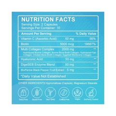 1-5x Collagen Peptides Types I, II, III, V, X 2000mg Pills Anti-Aging Skin 60ct
