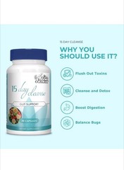 15 Day Cleanse – Gut & Colon Support with Senna Leaf, Probiotics & Psyllium Husk