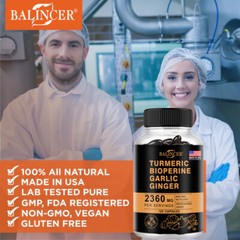 Turmeric Curcumin Highest Potency 95% 2360mg with BioPerine Garlic Ginger