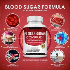 5/3bottles Sugar Blood Complex w/ Cinnamon, Chromium & Mulberry 60 Capsules