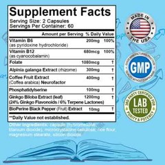 Brain Health Memory Booster,Focus Function,Brain & Focus Formula 30-120 capsules