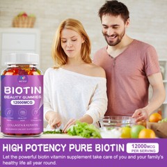 3 Pack Vitamatic Biotin Gummies 12000 mcg for Stronger Hair Skin Nails 60 Vegan