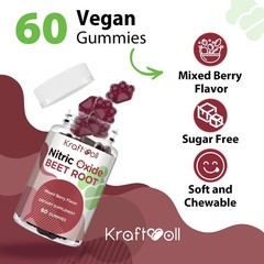 Beet Root Gummies 6000mg – Nitric Oxide Booster with Grape Seed, Pomegranate,…