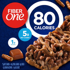 Fiber One 80 Calorie Chewy Snack Bars, Chocolate Caramel and Pretzel, 5 Ct, 4.1
