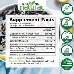NEW LUXRY Why Not Natural Glucosamine Chondroitin MSM Joint Support Knee Health
