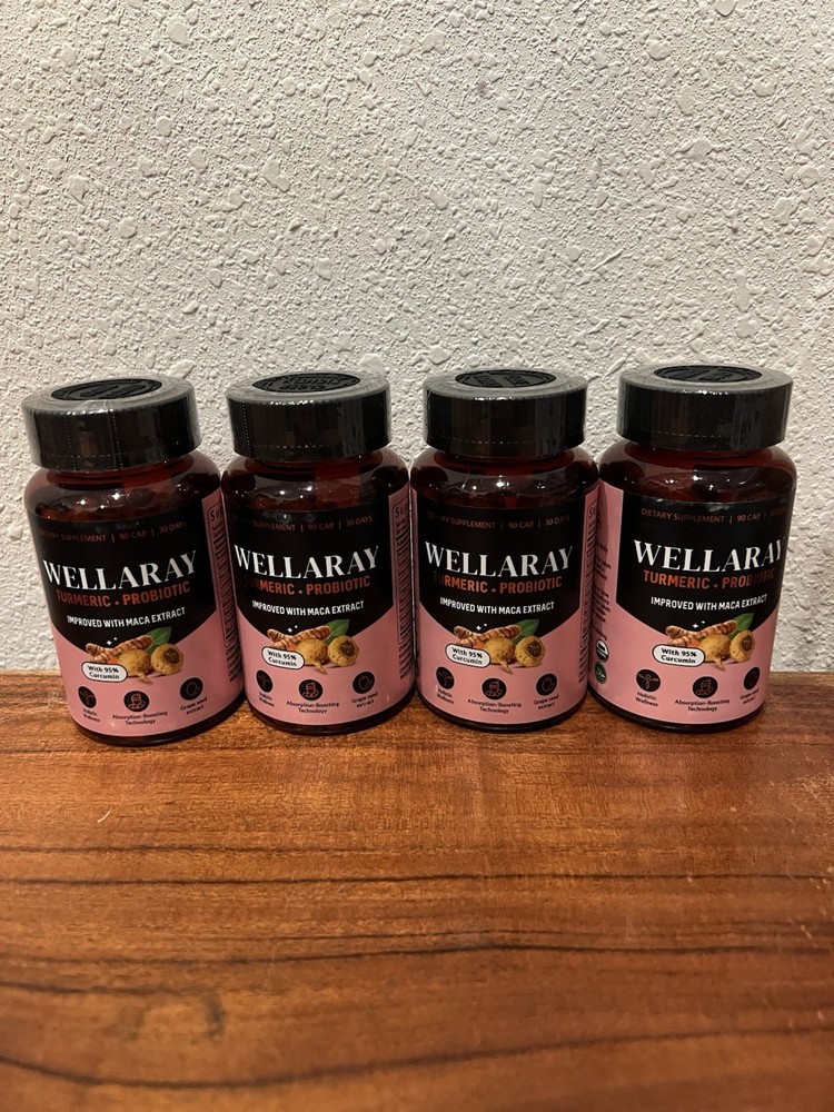 BUNDLE! (360) Wellaray Turmeric + Probiotic Capsules BB 9/2026 FREE Ship
