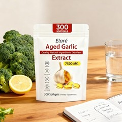 Improved 1-3pk Aged Elare Garlic Extract 7500mg 300 Softgels Odorless Heart & Im