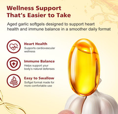 2 Years Aged Garlic Extract Odorless Organic 300 Softgels Heart Immune Support